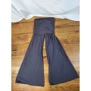 Caraucci Gray Size S Flare Leg Jersey Pants Roll Over Waistband